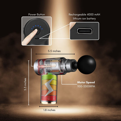 KNEE MASSAGER SMALL (plastic body) justin  + Mini Gun Massager Manual