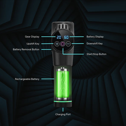 GUN MASSAGER LCD  + Scalp Massager