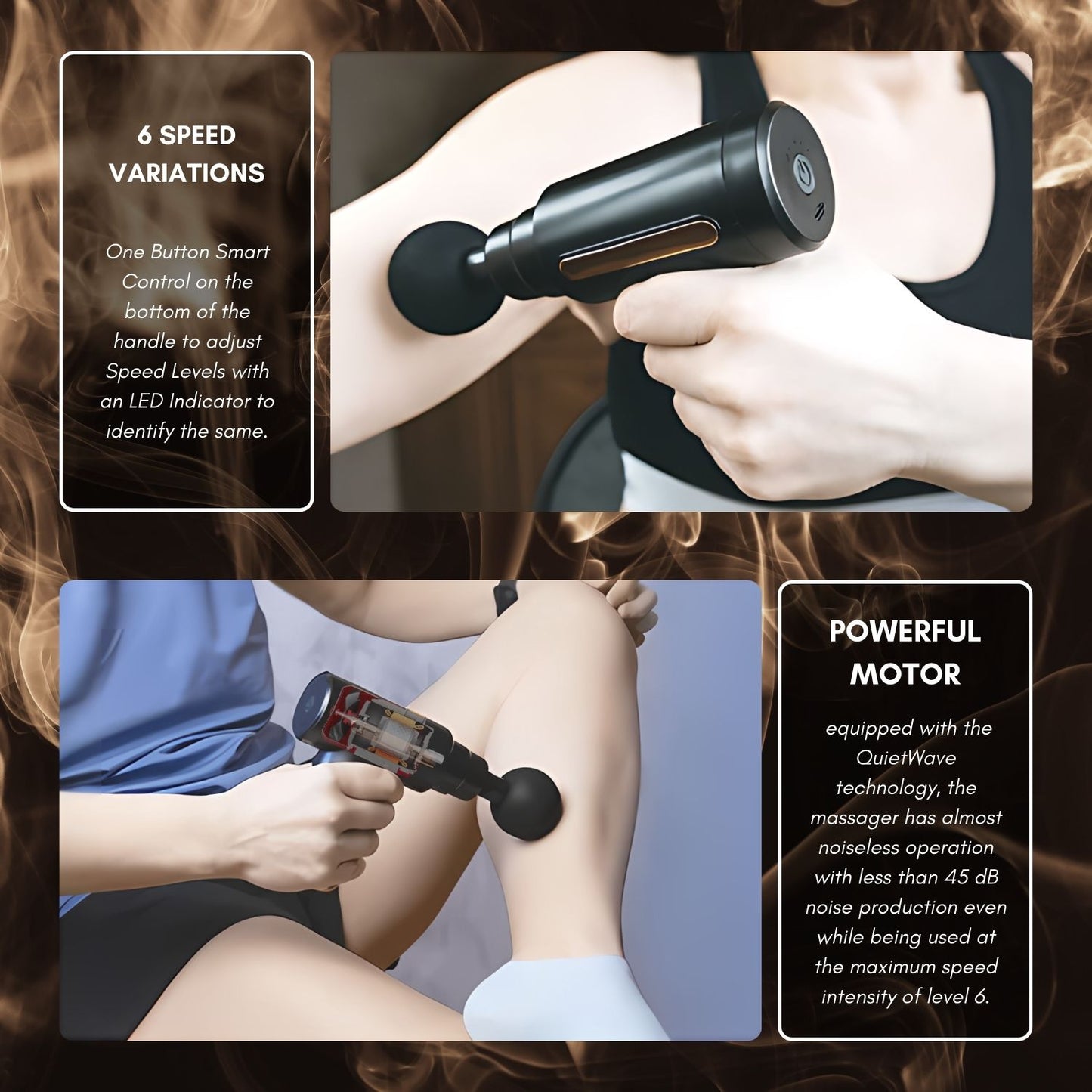 KNEE MASSAGER SMALL (plastic body) justin  + Mini Gun Massager Manual